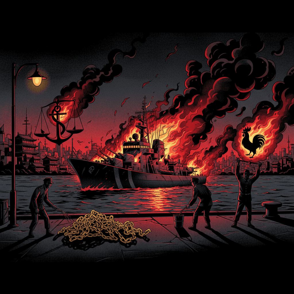 Saint-Cyr en folie : des élèves-officiers incendient un bateau au Japon